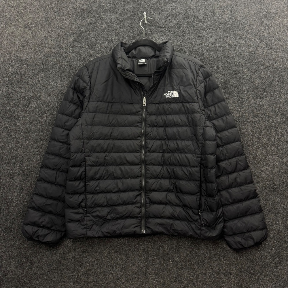 The North Face Mens 550 Down Puffer Jacket Black Quilted Ripstop Medium